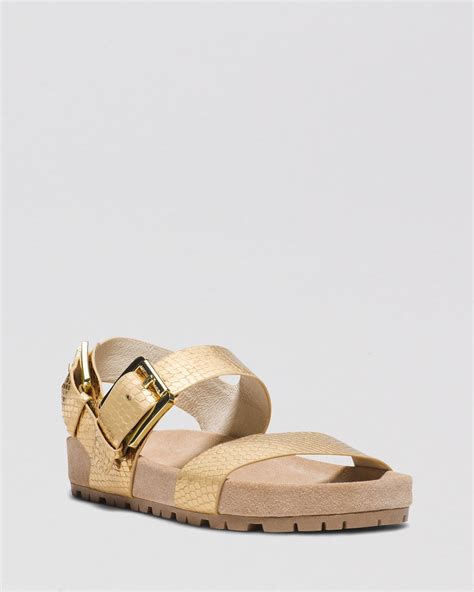 michael kors shoes white gold|Michael Kors gold flat sandals.